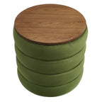 Mezzo Round Performance Velvet Storage Ottoman by Modway