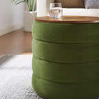 Mezzo Round Performance Velvet Storage Ottoman by Modway