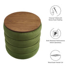 Mezzo Round Performance Velvet Storage Ottoman by Modway