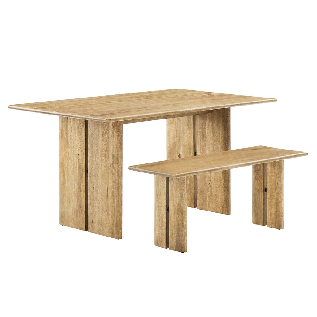 Amistad Wood Dining Table and Bench Set by Modway