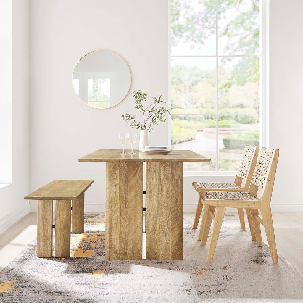 Amistad Wood Dining Table and Bench Set by Modway