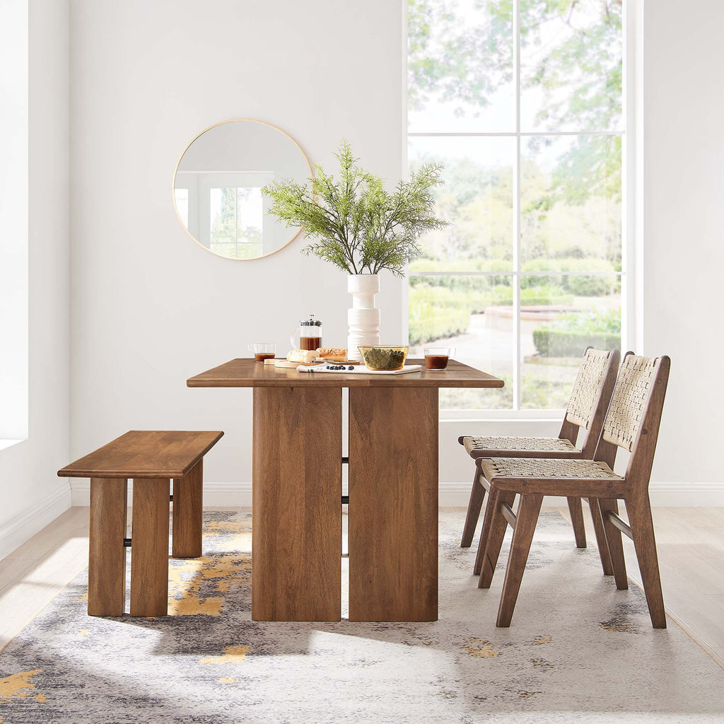 Amistad Wood Dining Table and Bench Set by Modway
