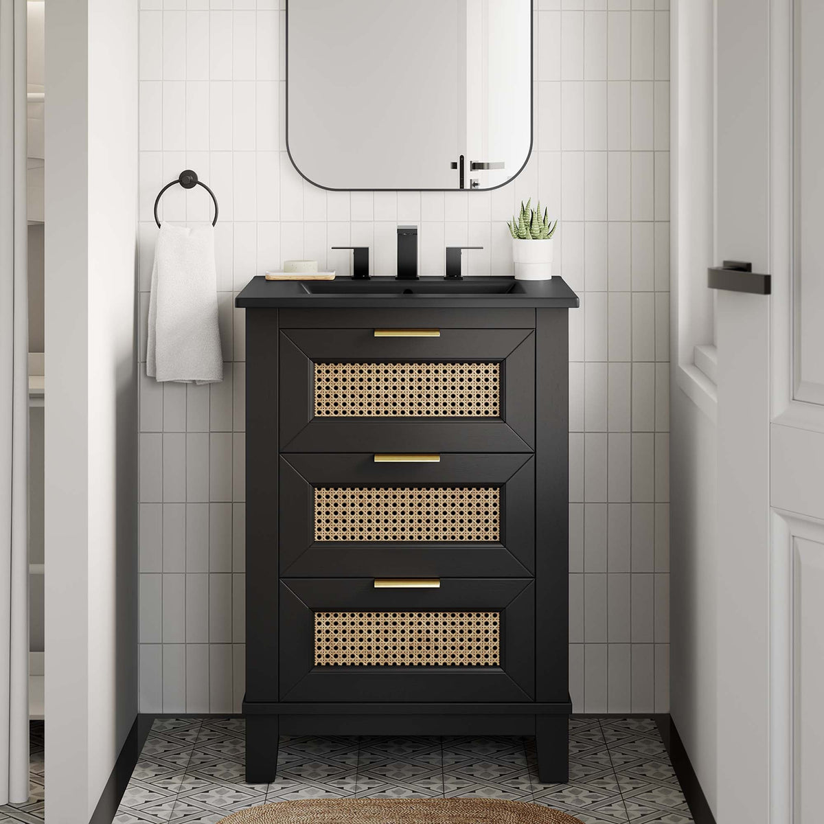 Dixie Solid Wood Bathroom Vanity Cabinet by Modway