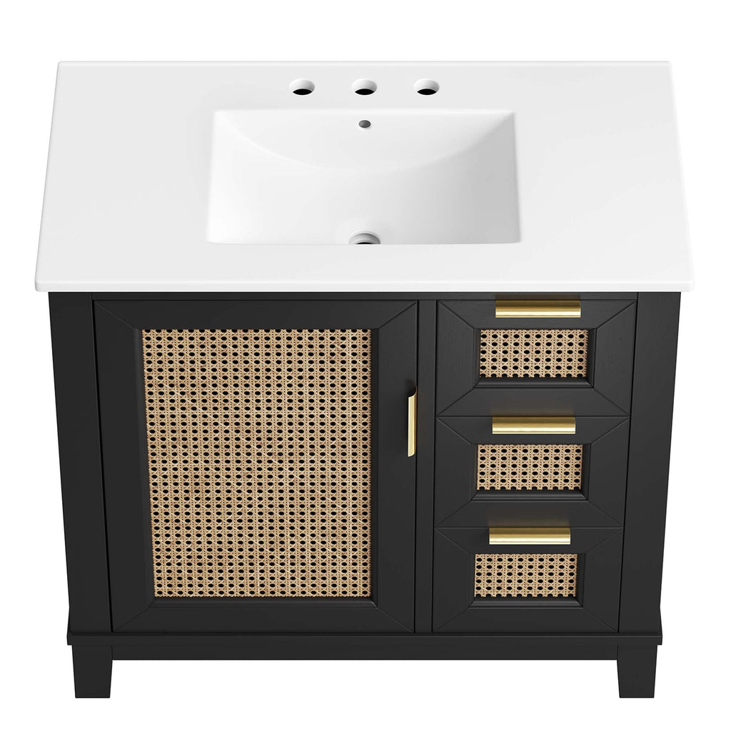 Dixie Solid Wood Bathroom Vanity Cabinet by Modway