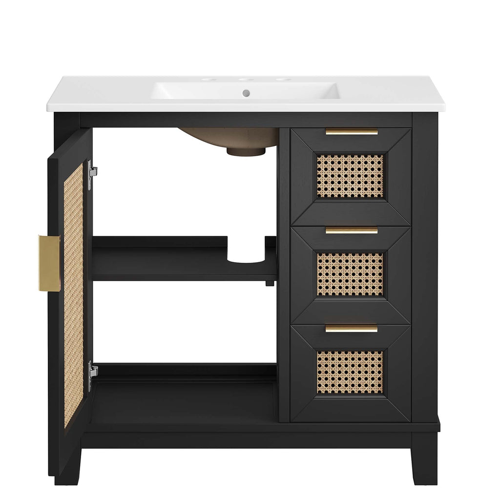 Dixie Solid Wood Bathroom Vanity Cabinet by Modway
