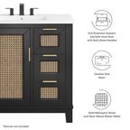 Dixie Solid Wood Bathroom Vanity Cabinet by Modway