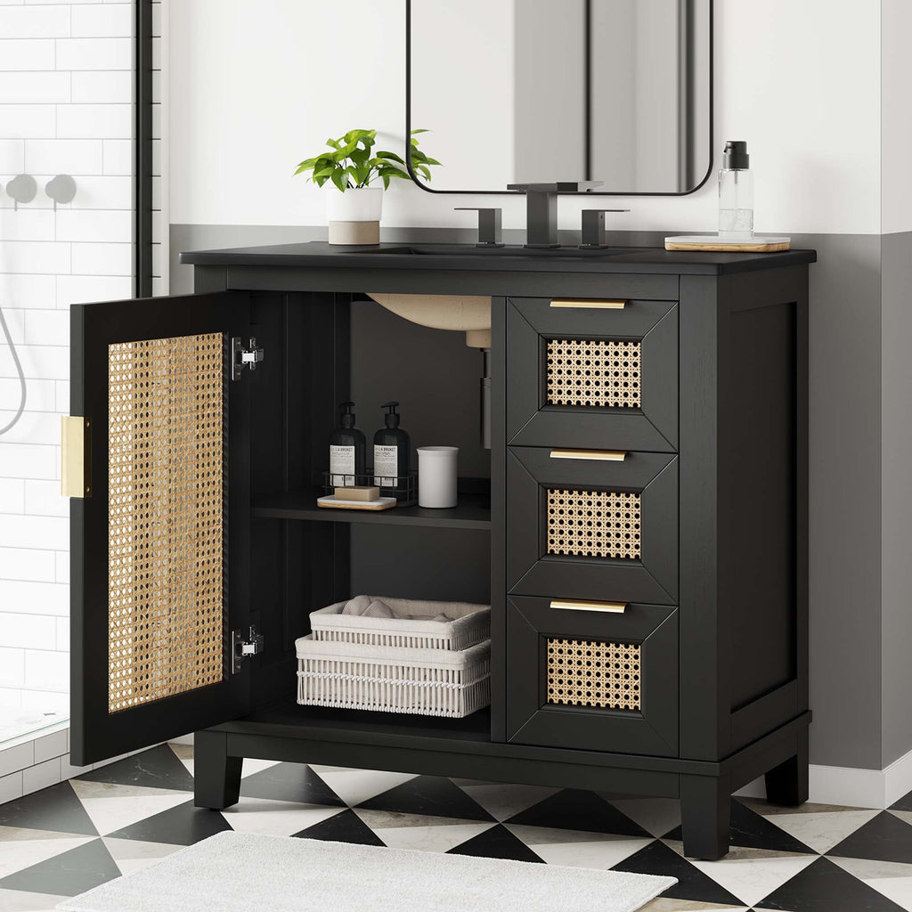 Dixie Solid Wood Bathroom Vanity Cabinet by Modway