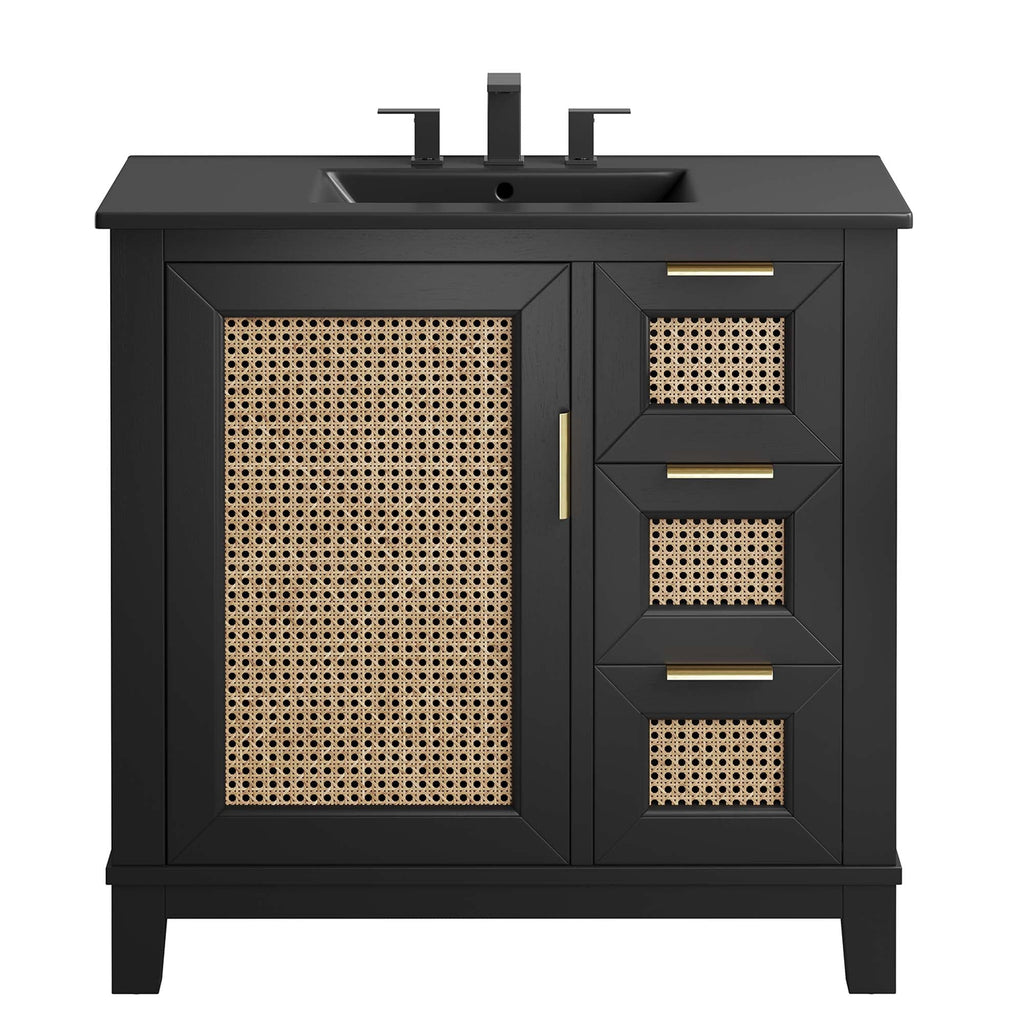 Dixie Solid Wood Bathroom Vanity Cabinet by Modway