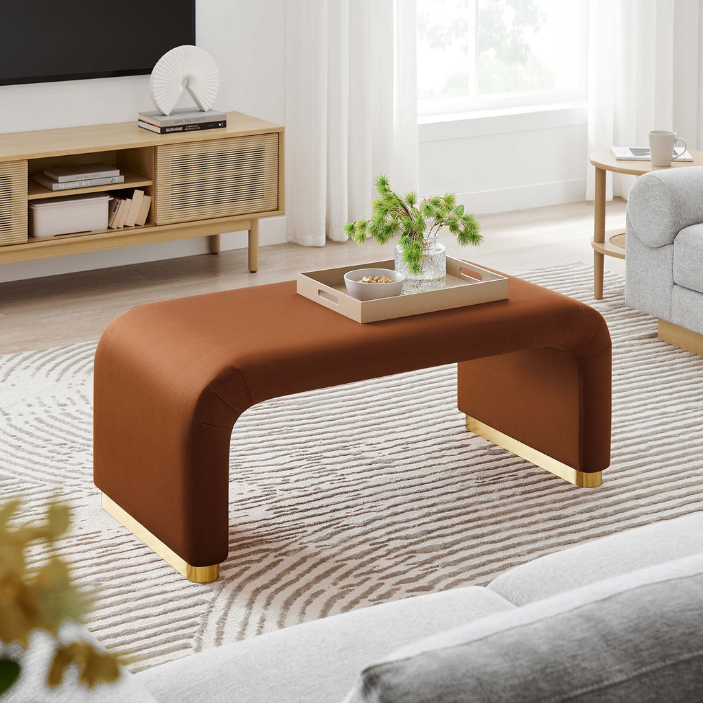 Koda Performance Velvet Waterfall Ottoman by Modway