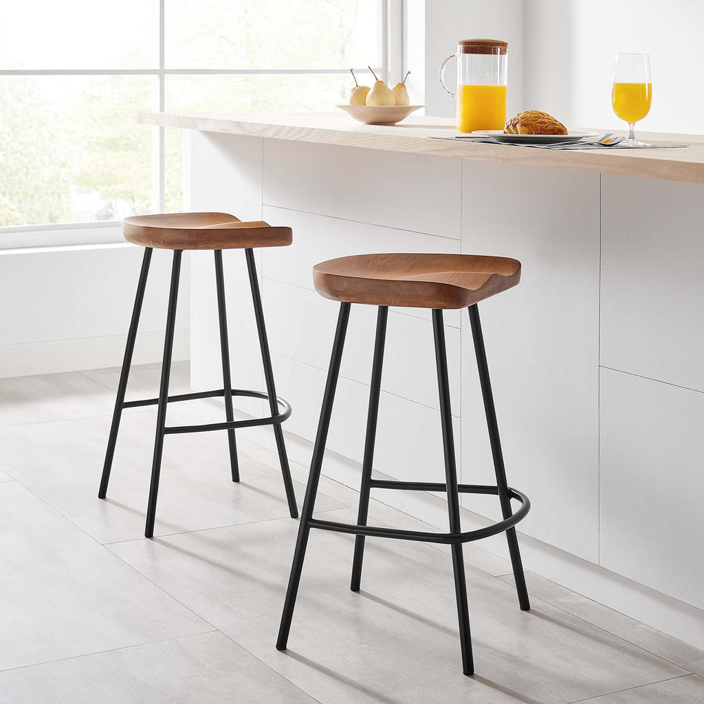 Concord Backless Wood Counter Stools Set of 2 by Modway