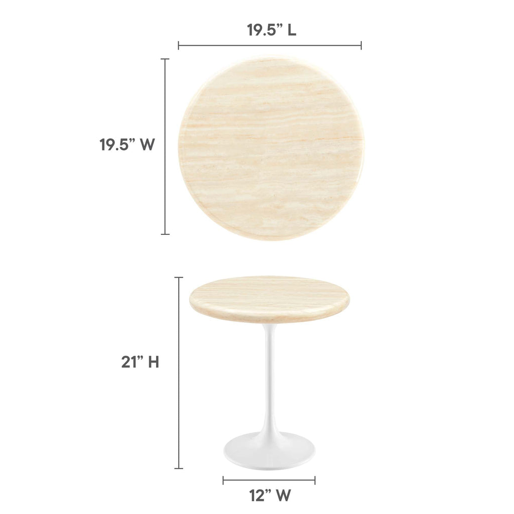 Lippa Round Faux Travertine Side Table by Modway