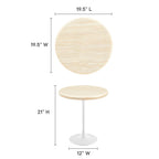 Lippa Round Faux Travertine Side Table by Modway