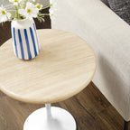 Lippa Round Faux Travertine Side Table by Modway
