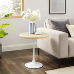 Lippa Round Faux Travertine Side Table by Modway