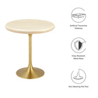 Lippa Round Faux Travertine Side Table by Modway