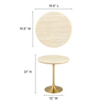 Lippa Round Faux Travertine Side Table by Modway