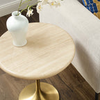 Lippa Round Faux Travertine Side Table by Modway
