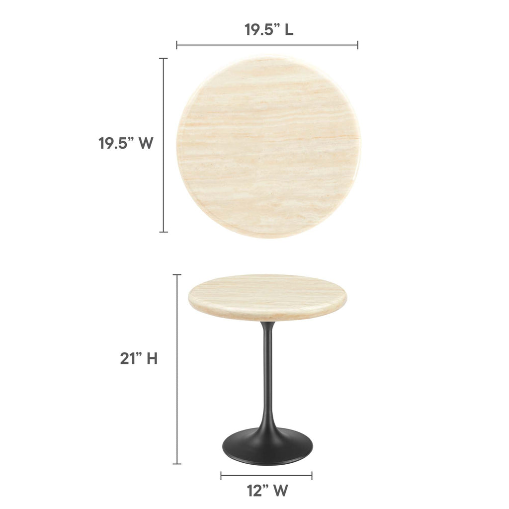 Lippa Round Faux Travertine Side Table by Modway