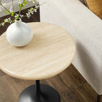 Lippa Round Faux Travertine Side Table by Modway