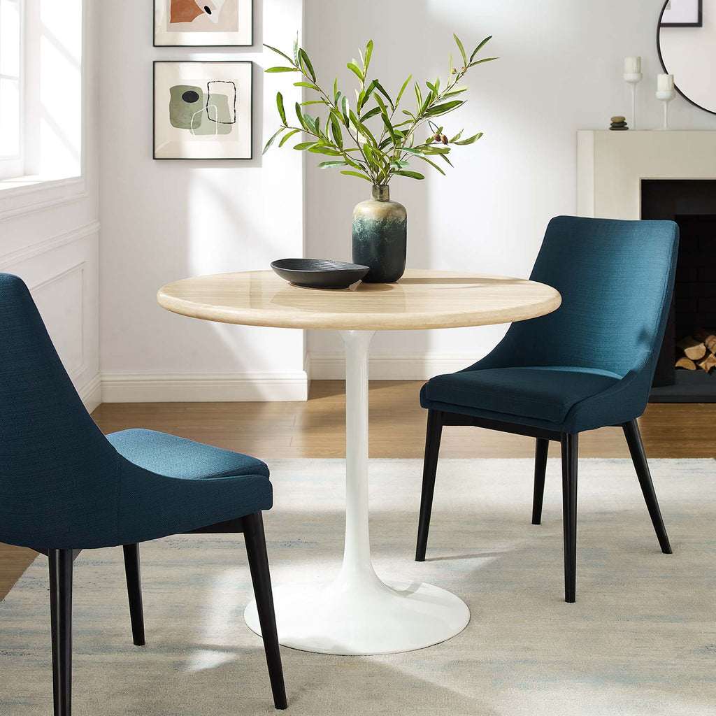 Lippa Round Faux Travertine Dining Table by Modway