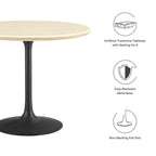 Lippa Round Faux Travertine Dining Table by Modway