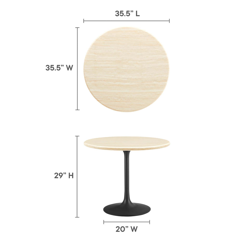 Lippa Round Faux Travertine Dining Table by Modway