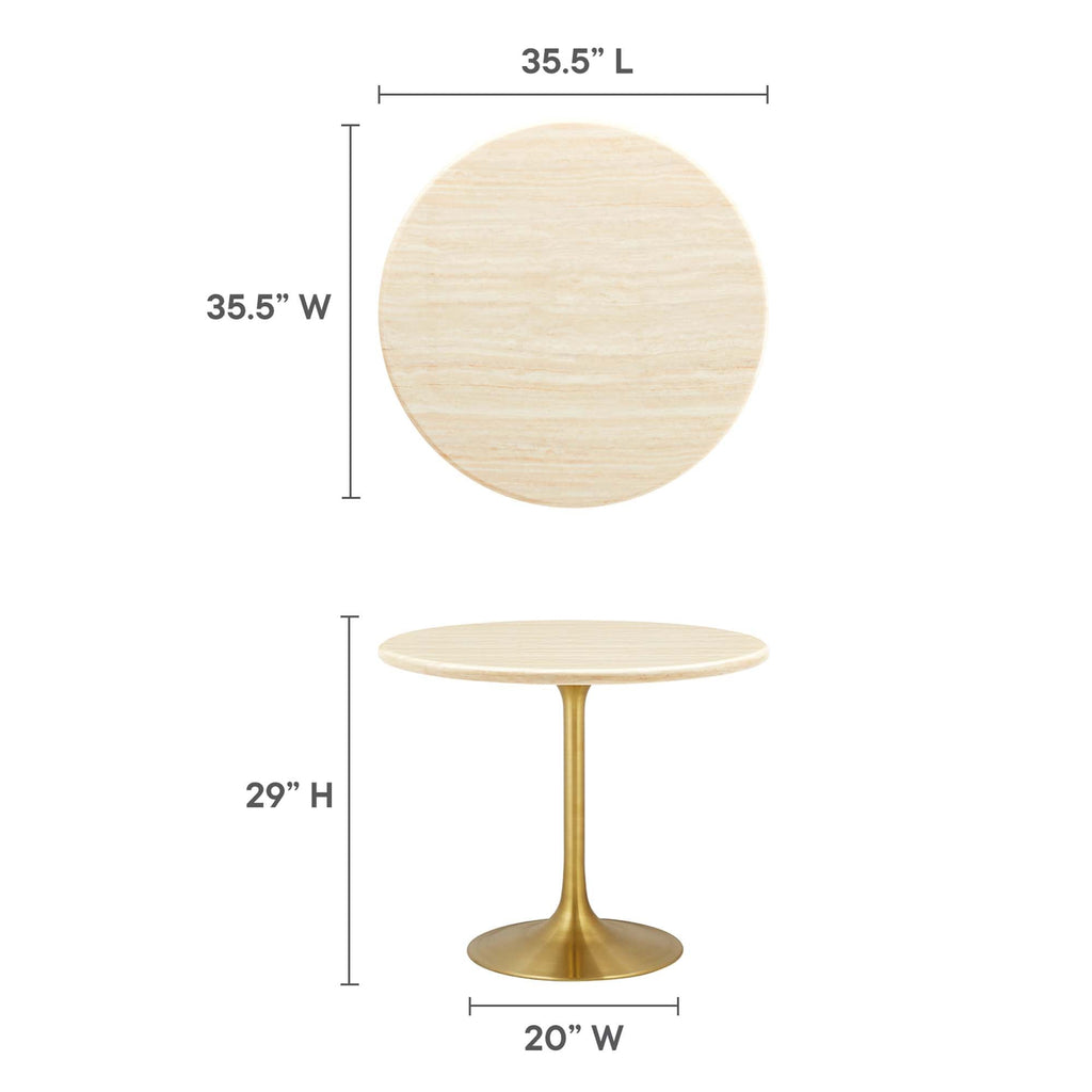 Lippa Round Faux Travertine Dining Table by Modway