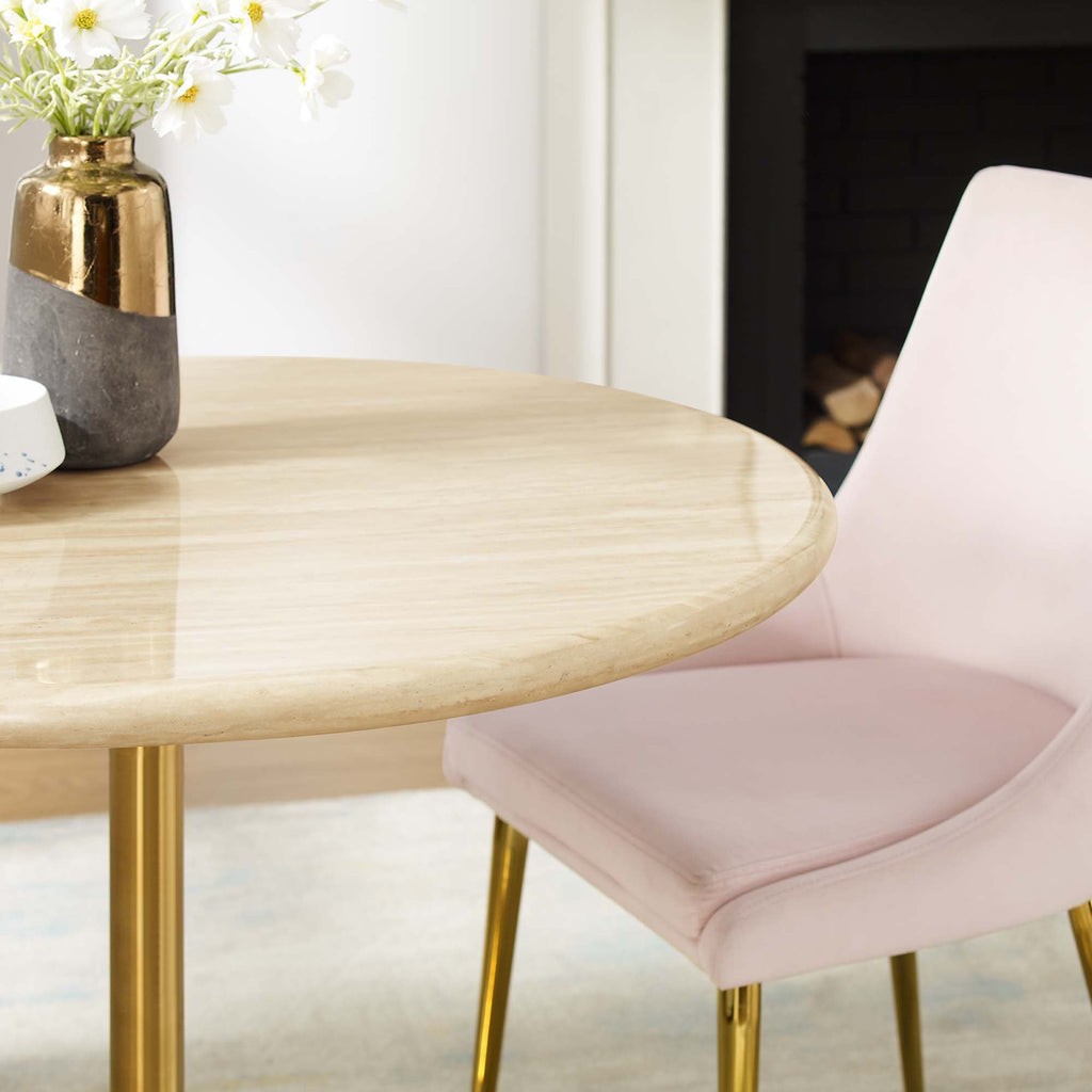 Lippa Round Faux Travertine Dining Table by Modway