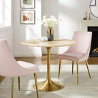 Lippa Round Faux Travertine Dining Table by Modway