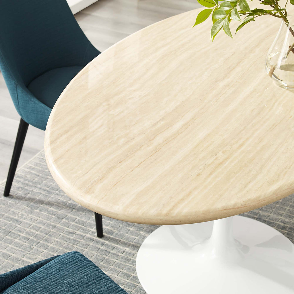 Lippa Oval Faux Travertine Dining Table by Modway