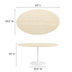Lippa Oval Faux Travertine Dining Table by Modway