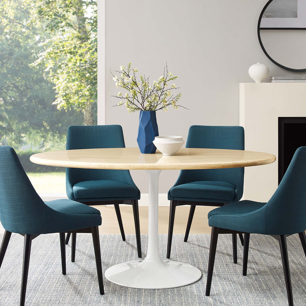 Lippa Oval Faux Travertine Dining Table by Modway
