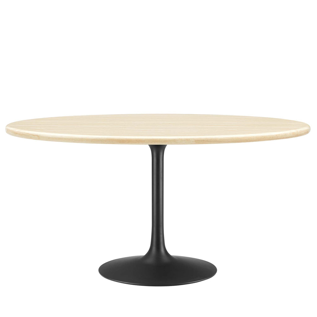 Lippa Oval Faux Travertine Dining Table by Modway