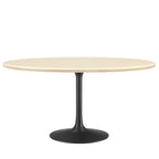 Lippa Oval Faux Travertine Dining Table by Modway