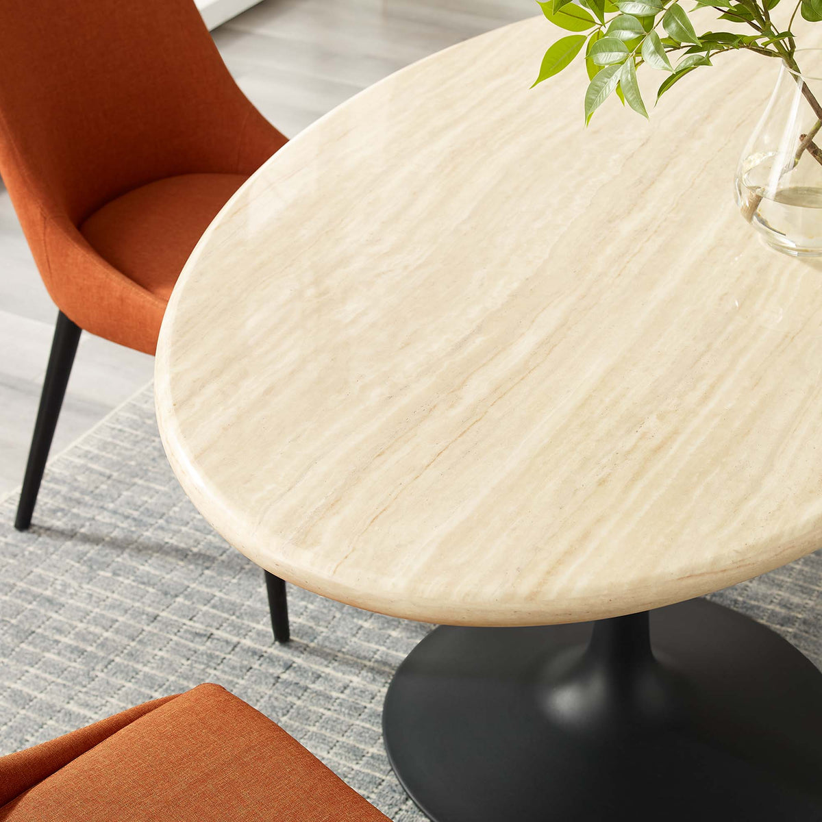 Lippa Oval Faux Travertine Dining Table by Modway