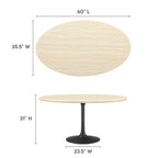 Lippa Oval Faux Travertine Dining Table by Modway
