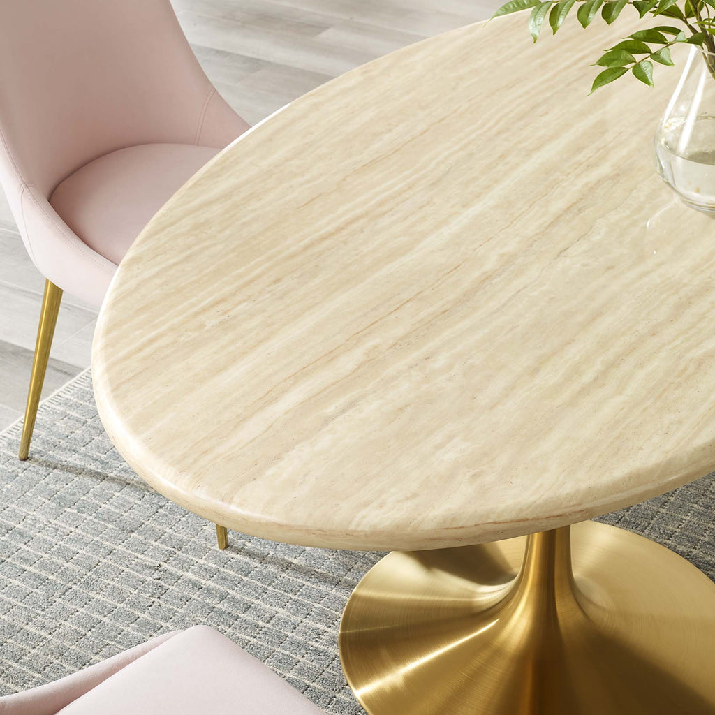 Lippa Oval Faux Travertine Dining Table by Modway