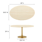 Lippa Oval Faux Travertine Dining Table by Modway