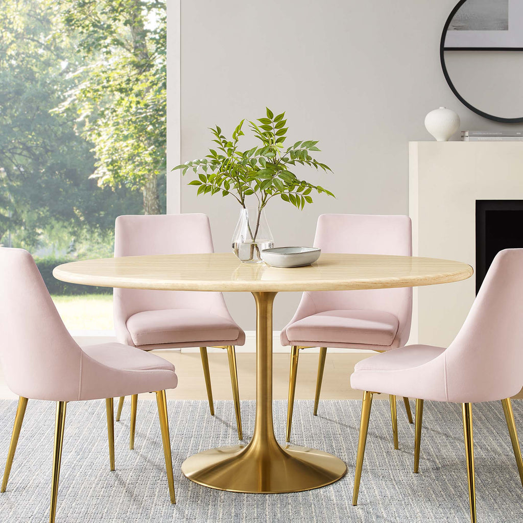 Lippa Oval Faux Travertine Dining Table by Modway