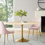 Lippa Oval Faux Travertine Dining Table by Modway