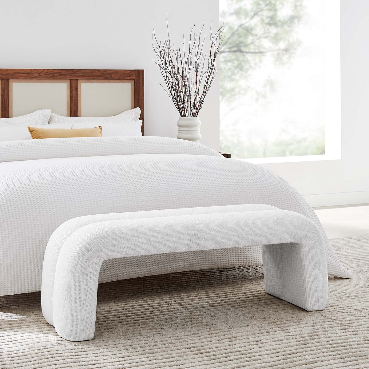 Dax 50.5" Chenille Upholstered Accent Bench by Modway