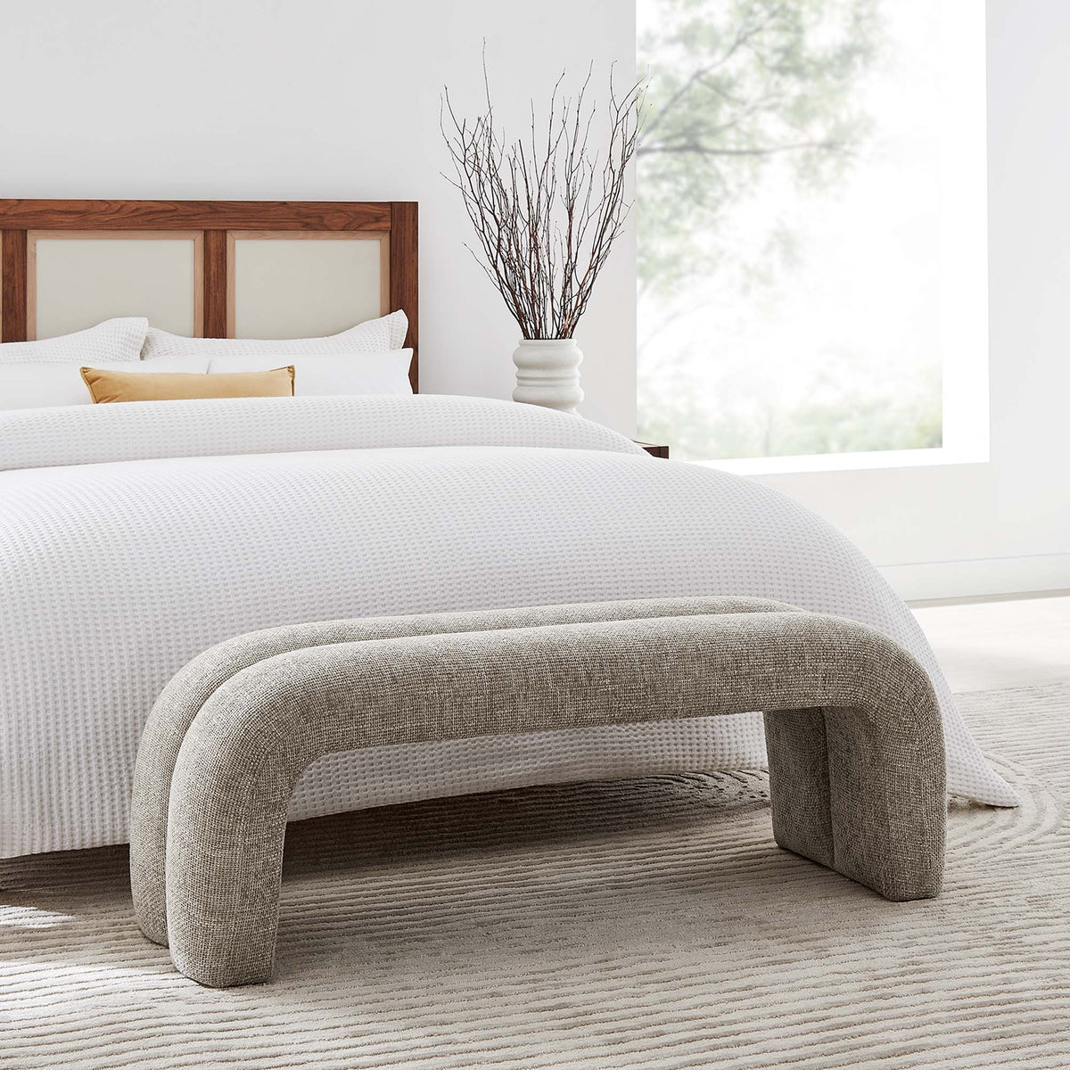 Dax 50.5" Chenille Upholstered Accent Bench by Modway