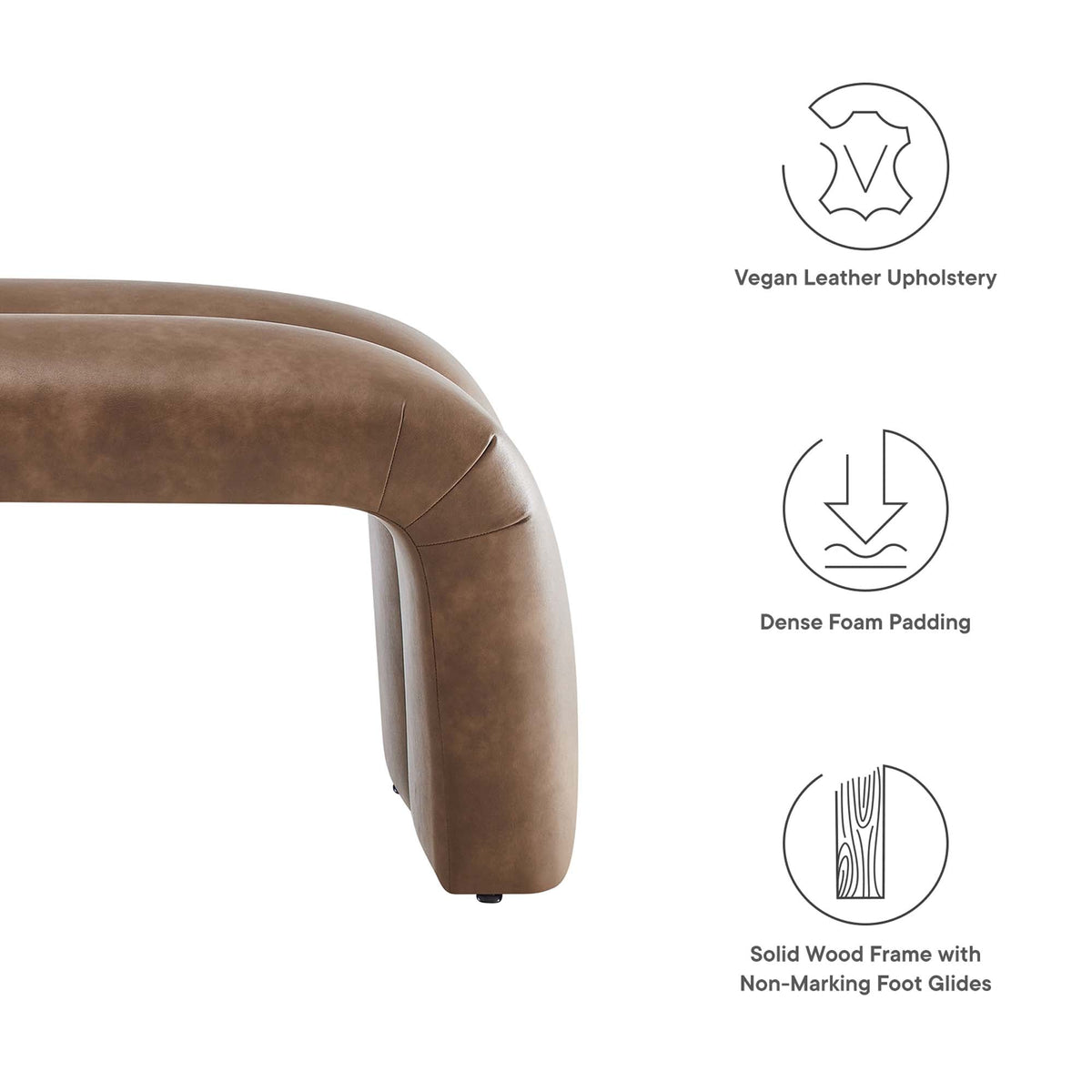 Dax 50.5" Vegan Leather Upholstered Accent Bench by Modway