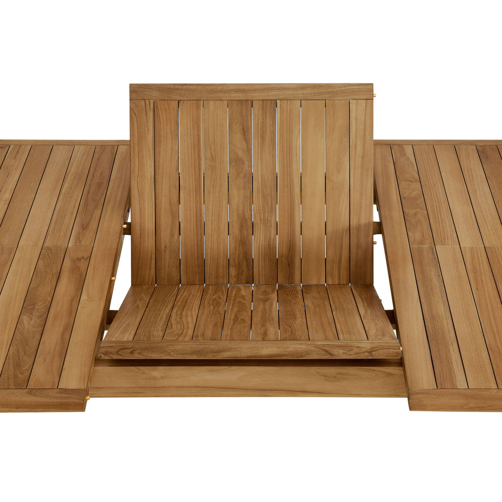 Vienna Outdoor Patio Teak Wood Extendable Dining Table by Modway