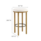 Fable Boucle Fabric Bar Stools Set of 2 by Modway