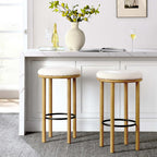 Fable Boucle Fabric Bar Stools Set of 2 by Modway
