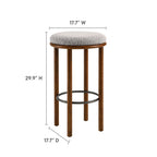 Fable Boucle Fabric Bar Stools Set of 2 by Modway