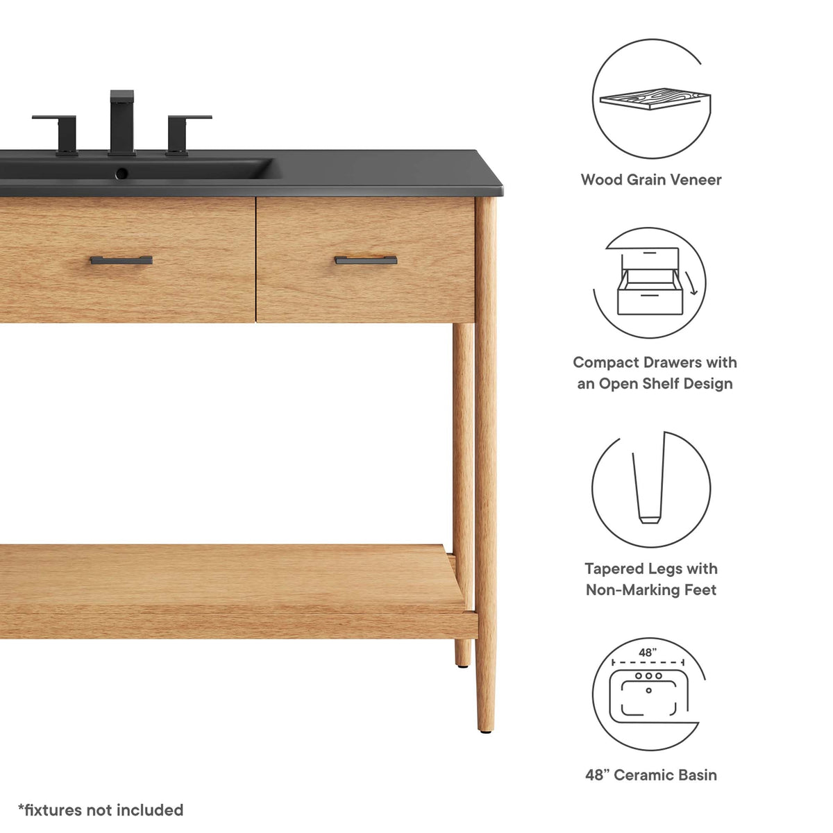 Zaire Single Sink Bathroom Vanity by Modway