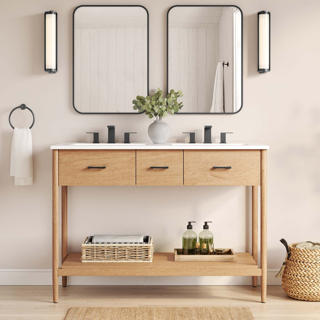 Zaire Double Sink Bathroom Vanity by Modway