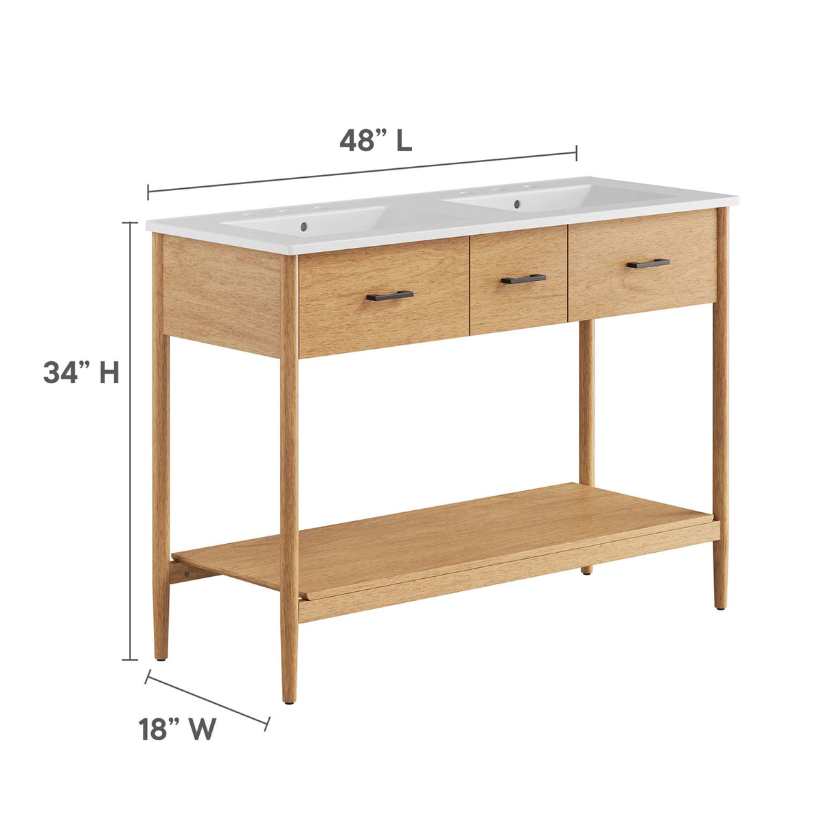 Zaire Double Sink Bathroom Vanity by Modway